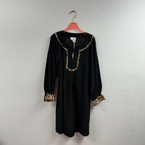 Tunic Dress with Leopard Trim Accents - WC5072
